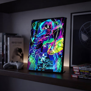 Aura Box : Édition Spider - Man "Miles Morales & Gwen" - Cadre Lumineux | La boutique cinétique France