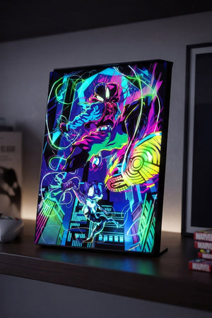Aura Box : Édition Spider - Man "Miles Morales & Gwen" - Cadre Lumineux | La boutique cinétique France