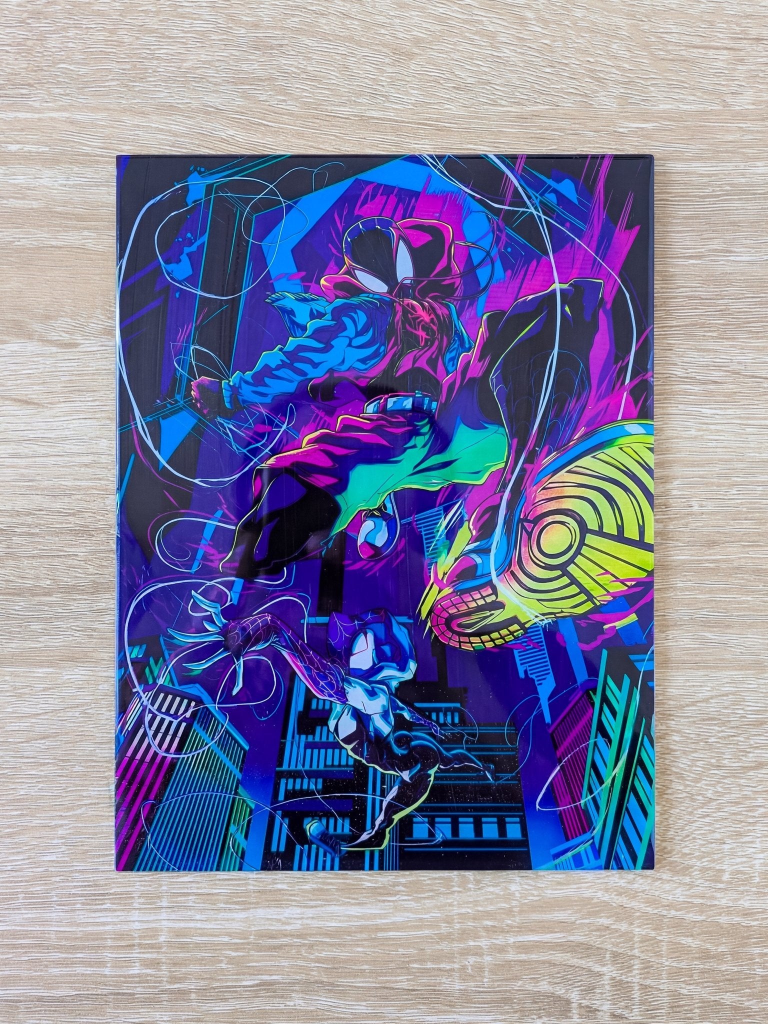 Aura Box : Édition Spider - Man "Miles Morales & Gwen" - Cadre Lumineux | La boutique cinétique France