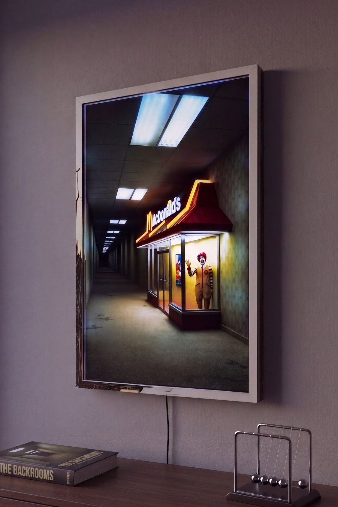 Aura Box XL The Backrooms tableau LED mural liminal space