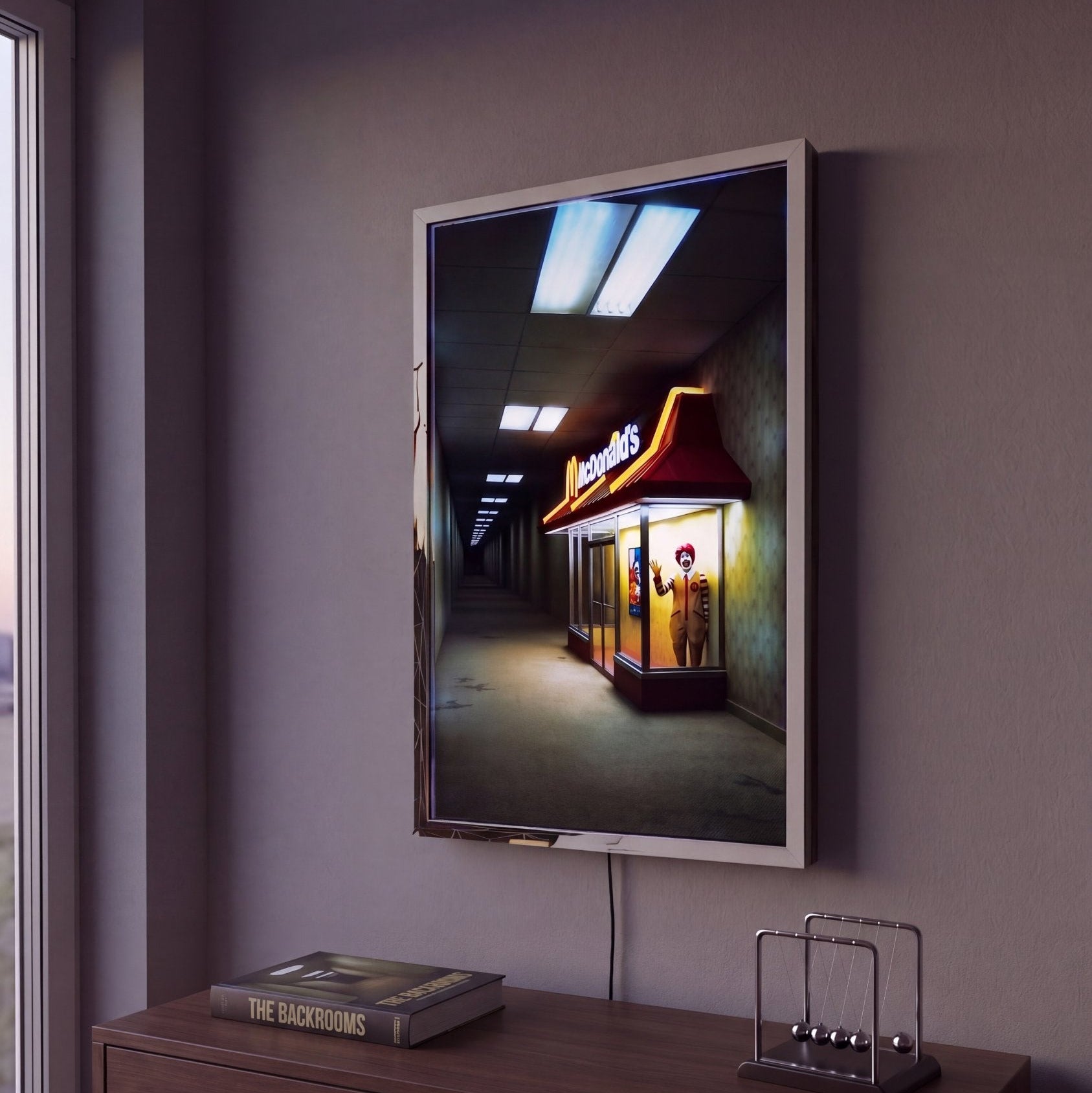 Aura Box XL The Backrooms tableau LED mural liminal space